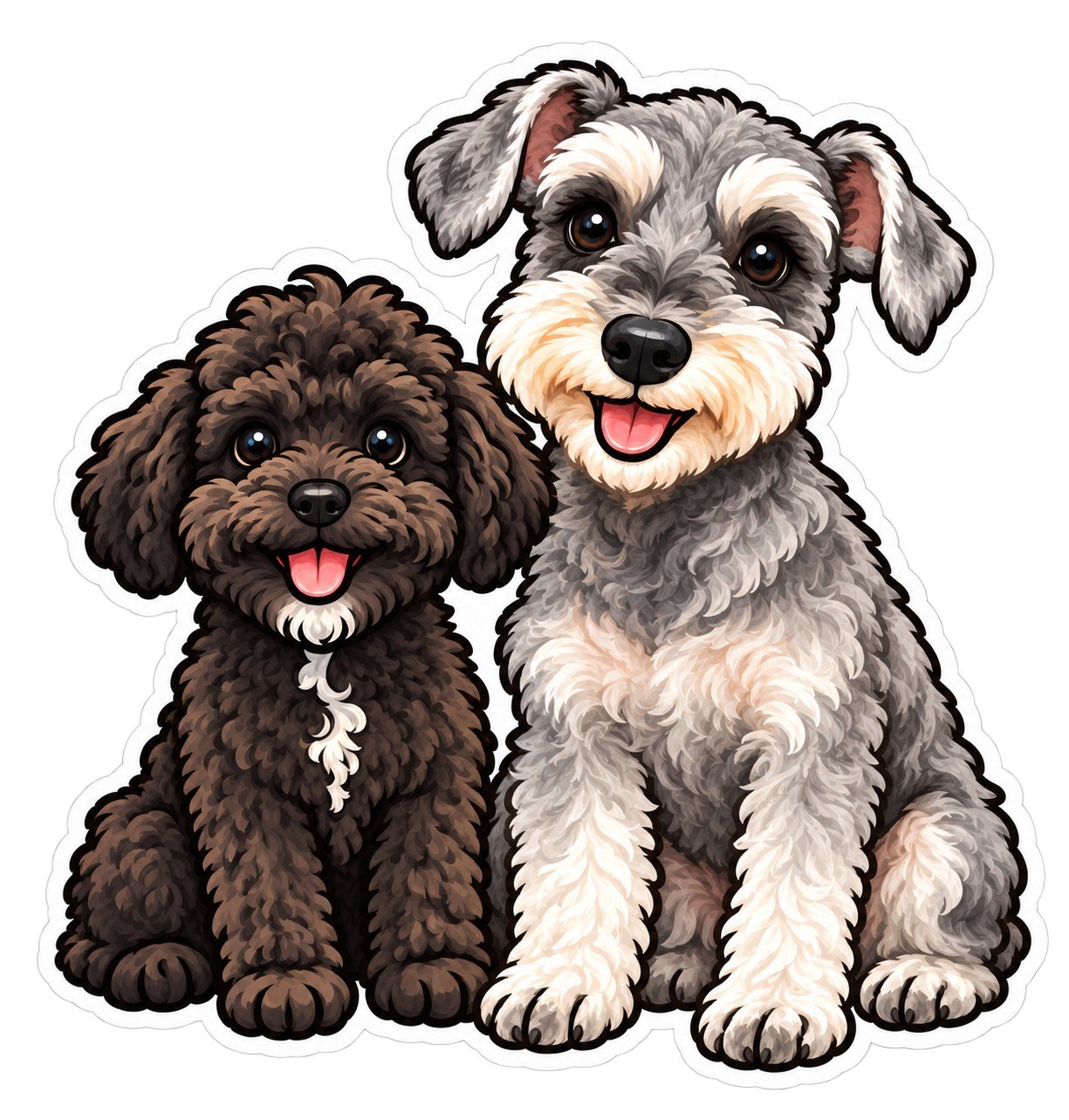 AFMのトイプードルとシュナウザーのイラスト
